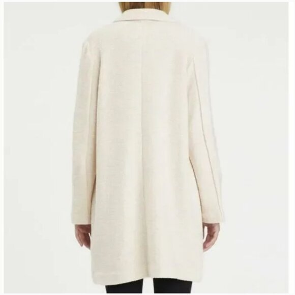 Sanctuary Carleton Double Breasted Longline Textured Coat in Cream Size M - Picture 2 of 12